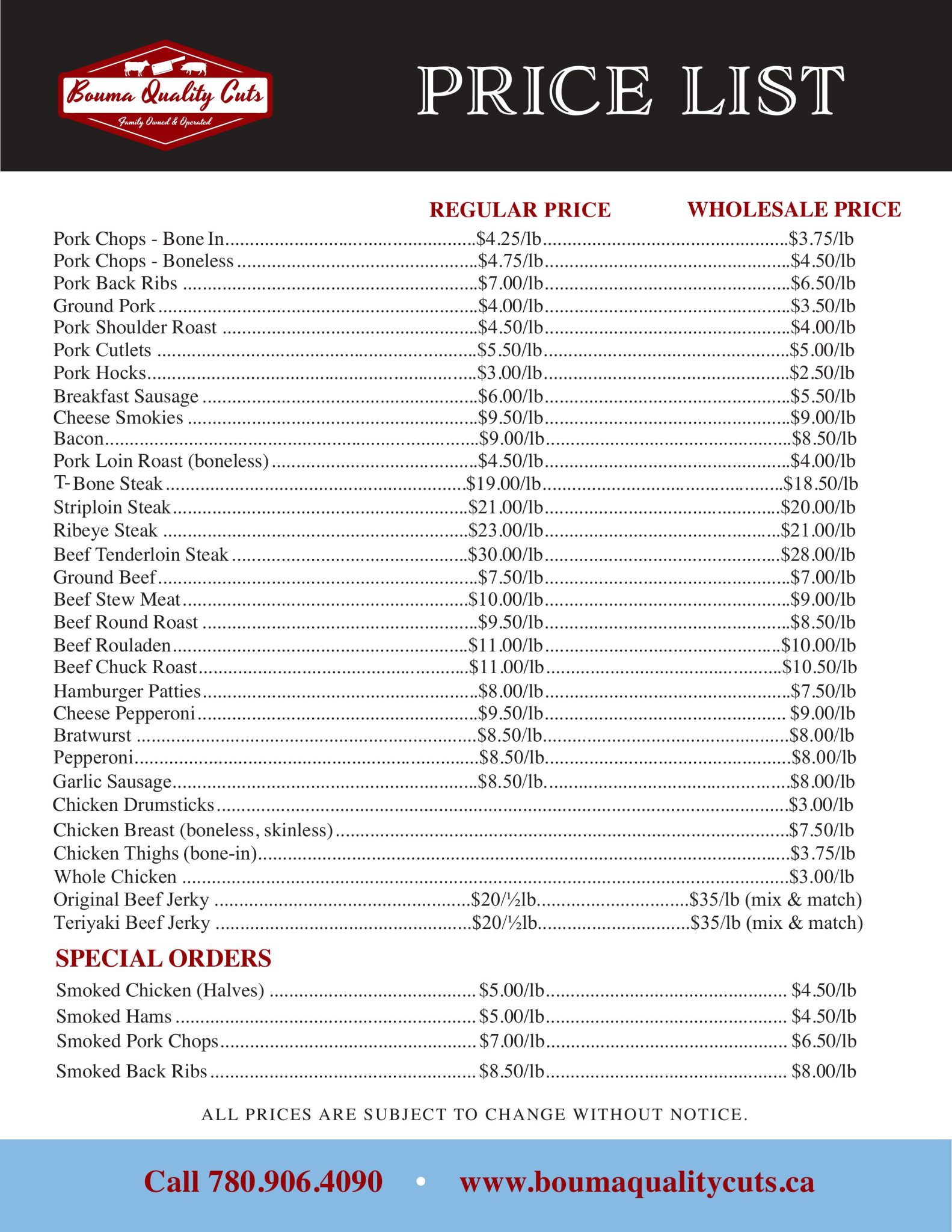 PriceList Sept2025 V2